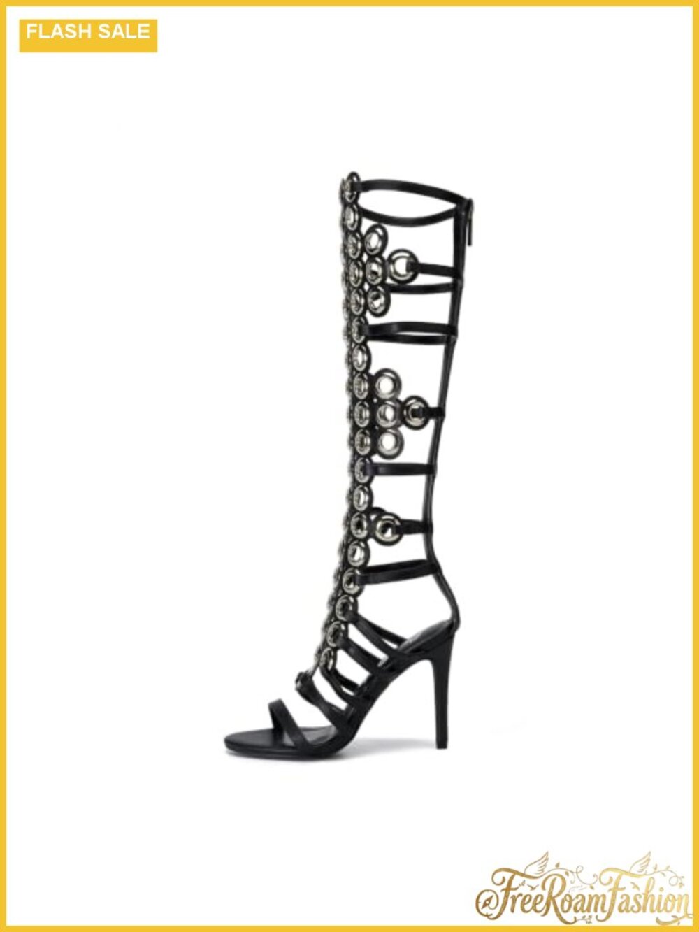 Cape Robbin Knee High Platform Boots Metallic Grommet Round Toe Zip